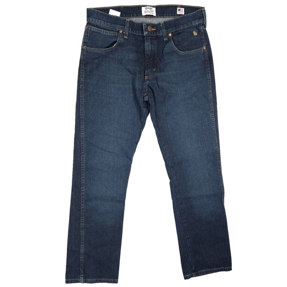Wrangler Rooted Jeans Mens 34x32 Georgia Western Made In USA Vintage Irregular - Picture 1 of 10